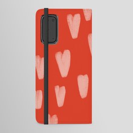 Bold Valentine Hearts - Pink + Red Hearts Android Wallet Case