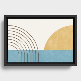 Sunny Ocean Horizon Framed Canvas