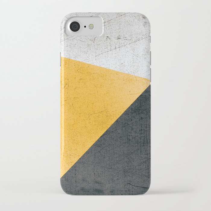 Modern Yellow & Black Geometric iPhone Case
