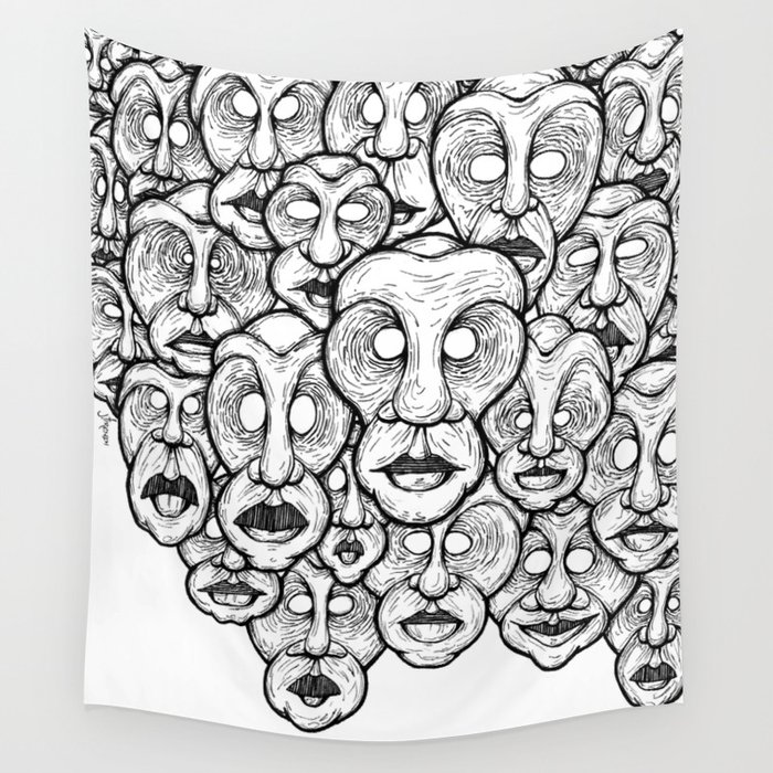 Face Space Wall Tapestry