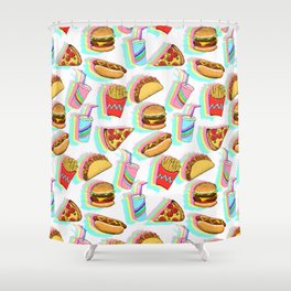 Rainbow Fast Food Shower Curtain