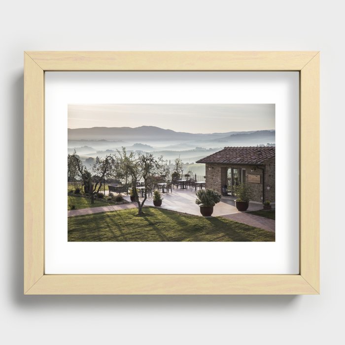 Early morning sunrise Tuscany Italy Recessed Framed Print