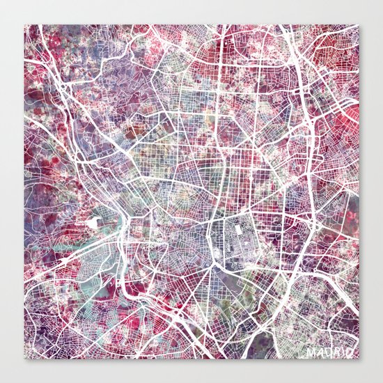 Madrid map Canvas Print