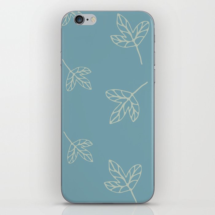 Blue cozy leaves for nice decor iPhone Skin