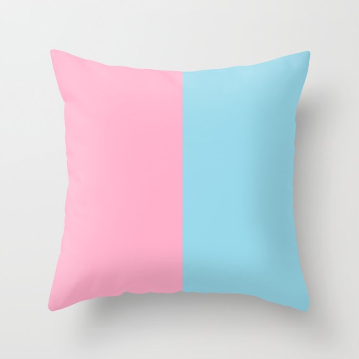ColorBlock (Baby blue & pink) Throw Pillow