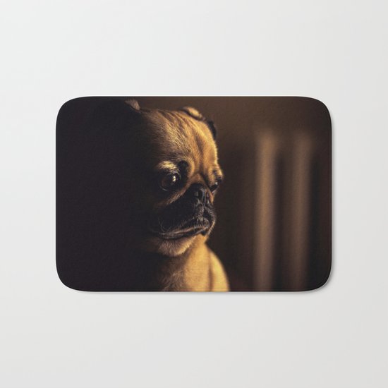 Cute Pug Dog Bath Mat