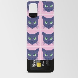 Retro Modern Periwinkle Cats Pink Android Card Case