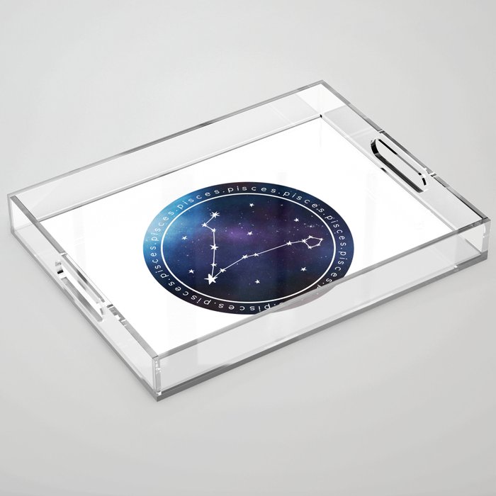 Pisces Zodiac | Nebula Circle Acrylic Tray