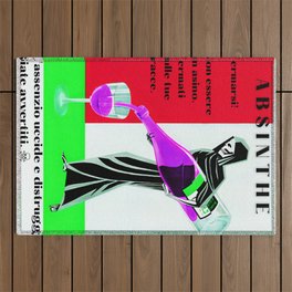 1930's Don't be a donkey! Absinthe kills liquor red and green vintage poster / poster Outdoor Rug