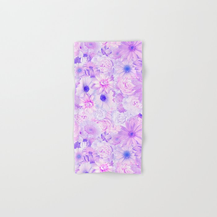 pink purple floral bouquet aesthetic array Hand & Bath Towel