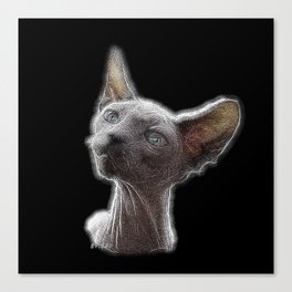 Spiked Sphynx Cat Canvas Print