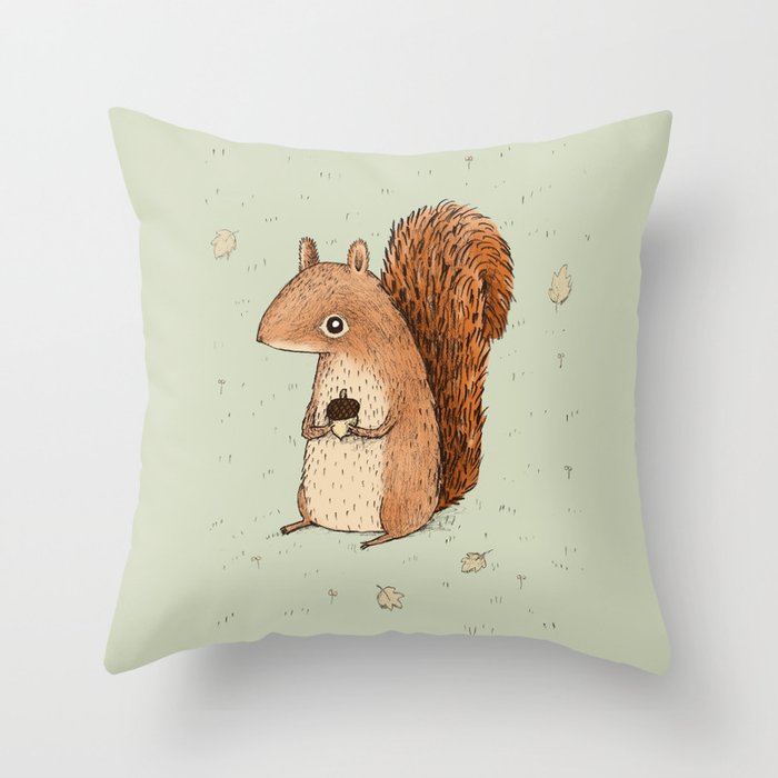 Sarah the Squirrel Throw Pillow
