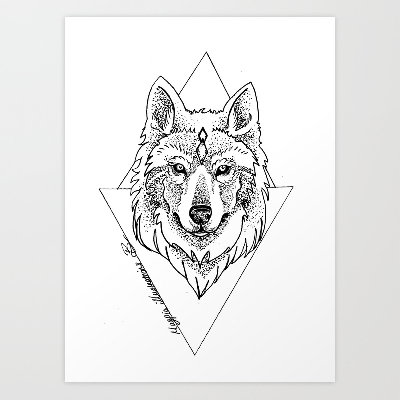Wolf Dot Art Illustration Print Art Print By Magpie Illustrations Society6 Wolf Dot Art Illustration Print Art Print By Magpie Illustrations Society6