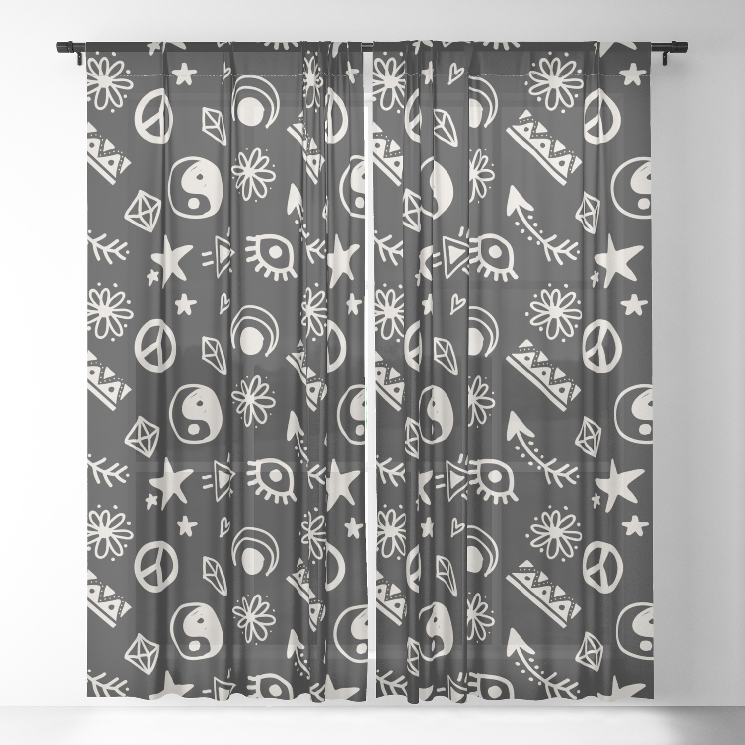 Bohemian Boho Pattern 1 Sheer Curtain By Magic Dreams Society6