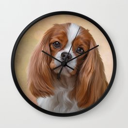 Drawing Dog breed Cavalier King Charles Spaniel Wall Clock