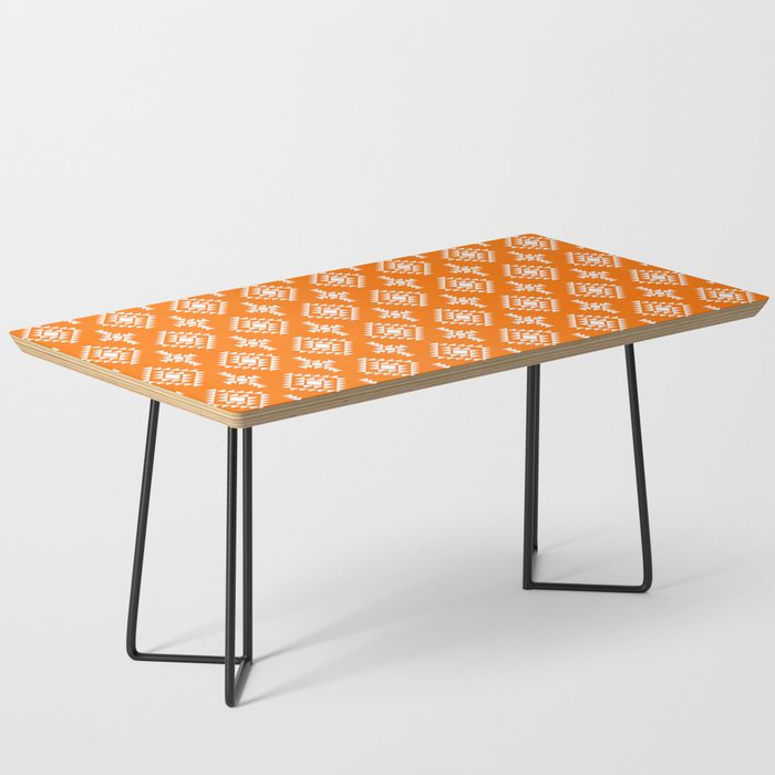 Orange and White Native American Tribal Pattern Coffee Table