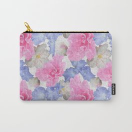 Pink Glads Blue Iris Flowers Large Carry-All Pouch
