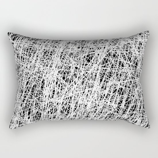 Web Of Confusion - Black and white, abstract painting Rectangular Pillow