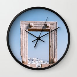 Ancient Ruin on the Greek Island of Naxos | Vibrant & Authentic Travel Photography Fine Art  Wall Clock