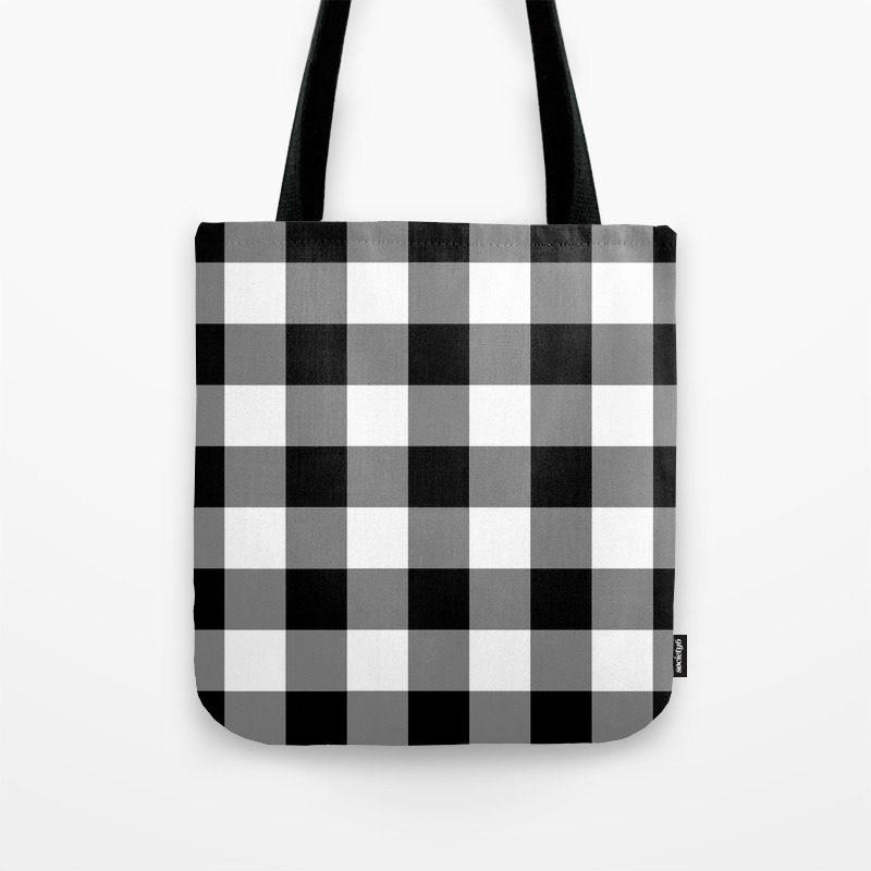 plaid tote