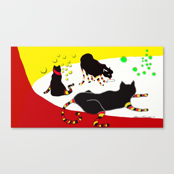 coral cat Canvas Print