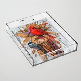 Birds & Indian Corn Acrylic Tray