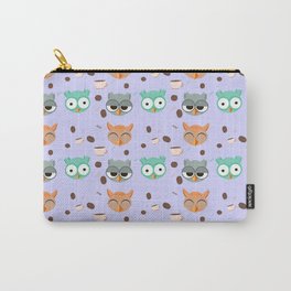 Owl pattern coffeee Carry-All Pouch | Pattern, Pop Art, Cute, Painting, Coffee, Patternvector, Vector, Colorful, Kid, Love 