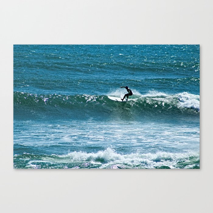 Surfer Sea Waves Surf Seascape Watersport 3 Canvas Print