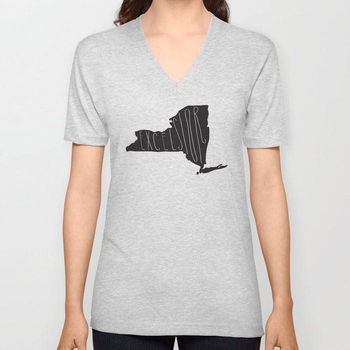 New York Motto - Black V Neck T Shirt