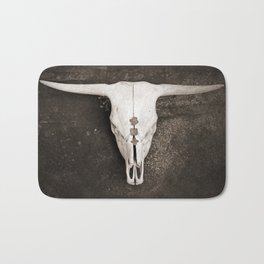 Sepia Brown Cow Skull Badematte