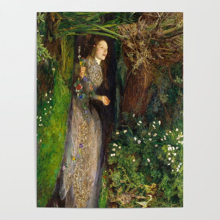 Ophelia Painting by John Everett Millais Poster