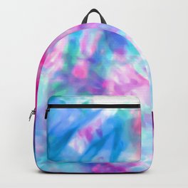 Cool Artsy Girly Purple Pink Blue Tie Dye Pattern Backpack | Curated, Unique, Tie, Blue, Painting, Modern, White, Green, Simple, Artsy 