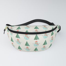 Christmas Pattern Tree Snowman Retro Fanny Pack