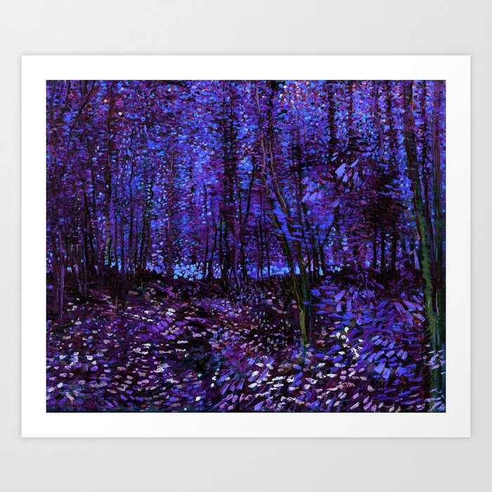 Van Gogh Trees & Underwood Purple Blue Art Print