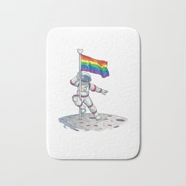 Astronaut rainbow flag Love is Love LGBT lesbian gay Bath Mat