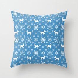 Snowflake Deer Pattern Throw Pillow