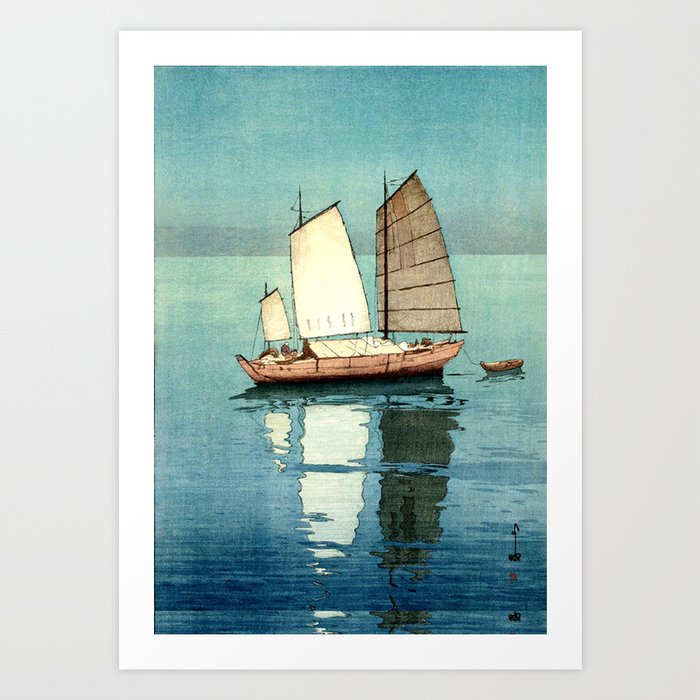Sailing Boats Yoshida Hiroshi Art Print
