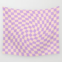 Check V - Lilac Twist — Checkerboard Print Wall Tapestry