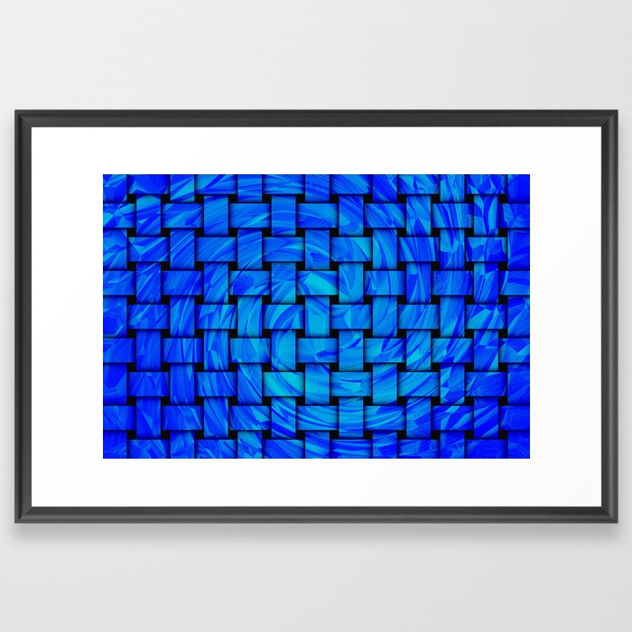 Weaven Spiral blue Framed Art Print