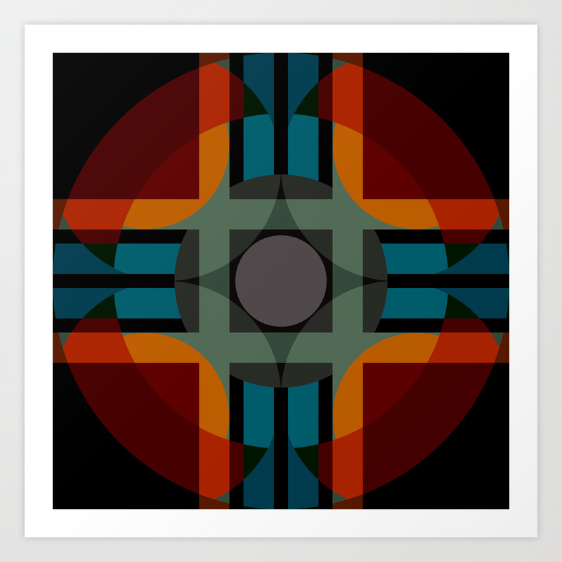Abstract Dark Geometric Graphic Design Art Chepi Art Print By