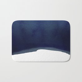 Minimal Navy Blue Abstract 02 Landscape Bath Mat