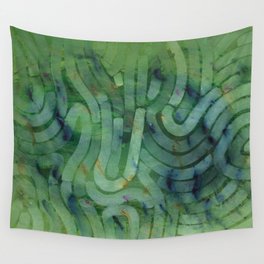 'Careful Where You Stand, In Green' Wall Tapestry