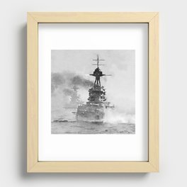 World War 2 Battleships Firing Recessed Framed Print