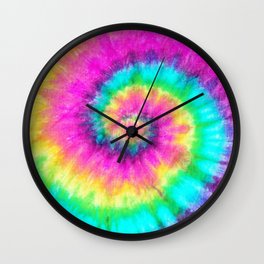 Colorful Tie Dye Spiral Wall Clock