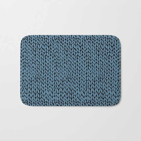Hand Knit Niagra Blue Bath Mat