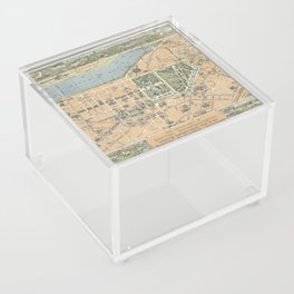 The central part of Boston, Massachusetts - Vintage Illustrated Map Acrylic Box