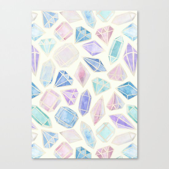 Pastel Watercolor Gems Canvas Print