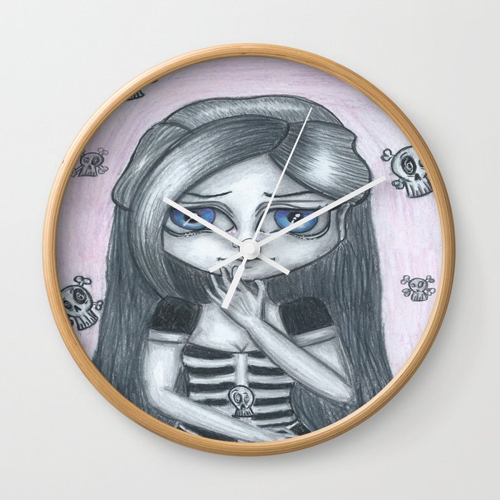 Cute Gothic Girl Sienna Wall Clock