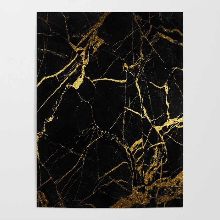 Black-Gold Marble Impress Poster