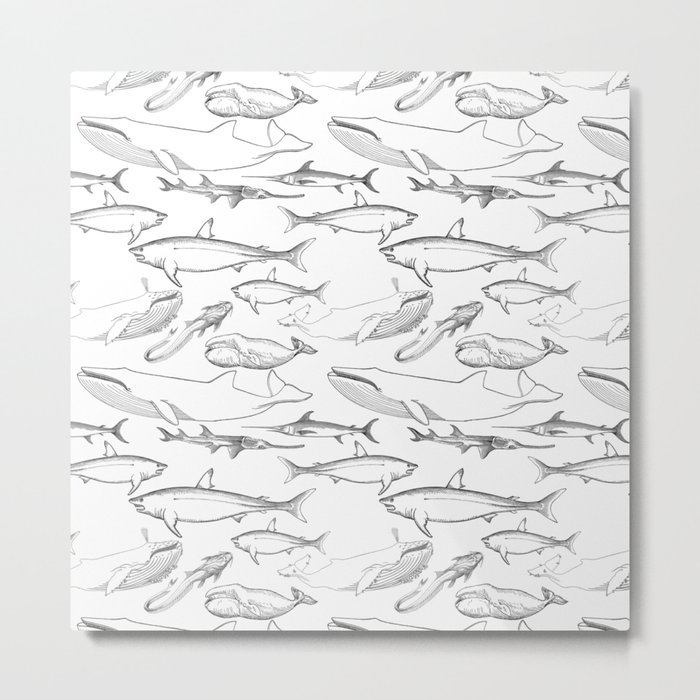 The deep Sea- Whale-Shark,Fish- Ocean Animals Metal Print
